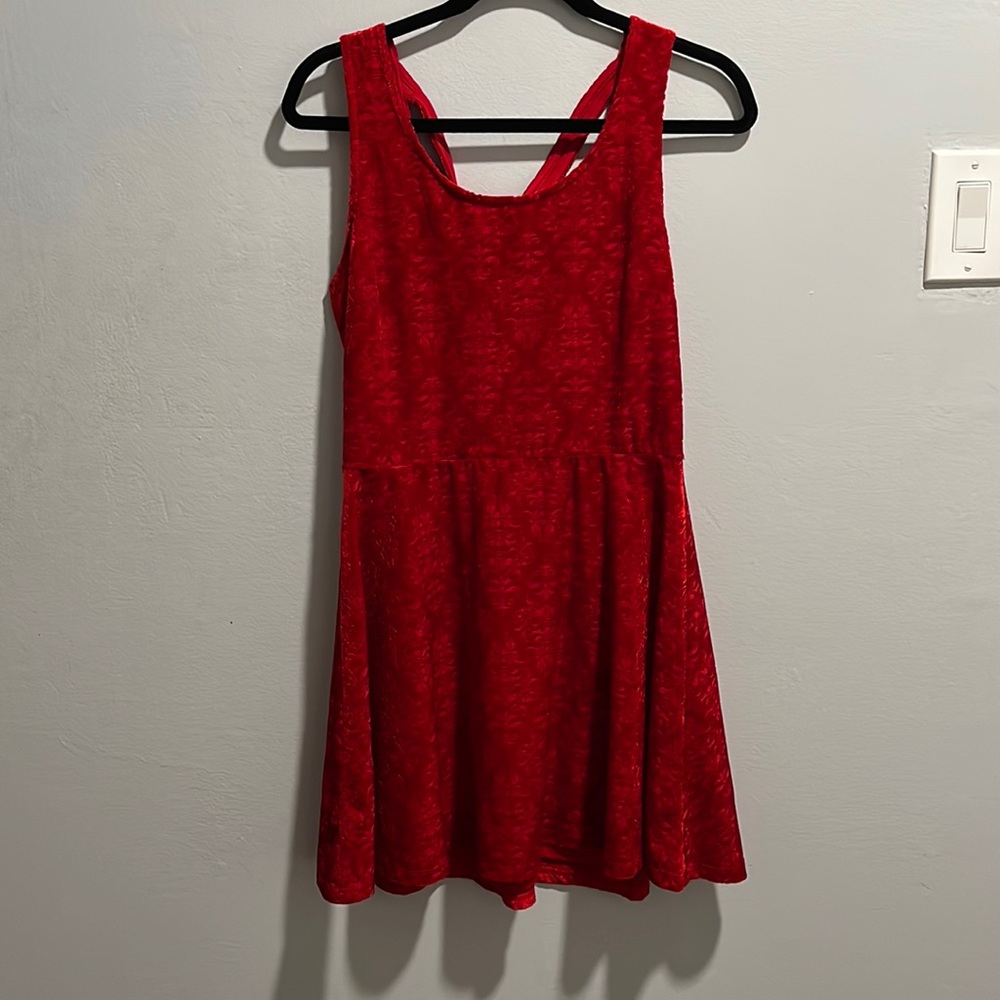A red, size large in juniors dress from candie’s.